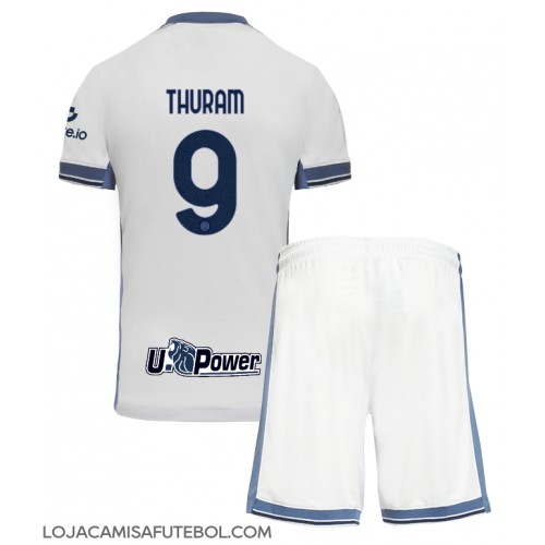 Camisa de Futebol Inter Milan Marcus Thuram #9 Equipamento Secundário Infantil 2024-25 Manga Curta (+ Calças curtas)